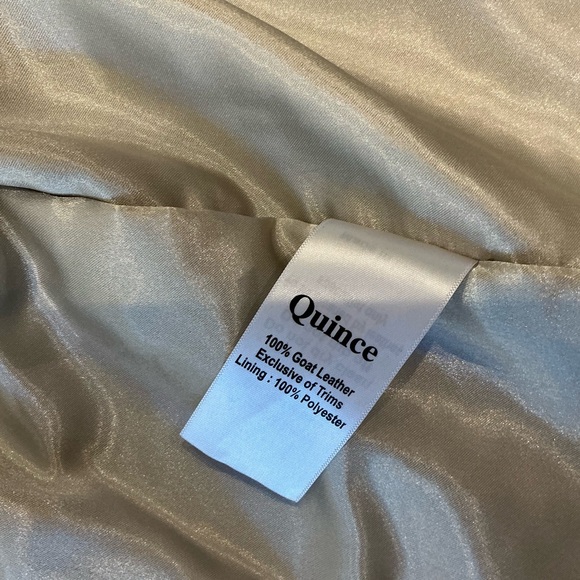 Quince 100% Suede Goat Leather Asymmetrical Zip Moto Jacket in Light Tan Size XL - Picture 14 of 16